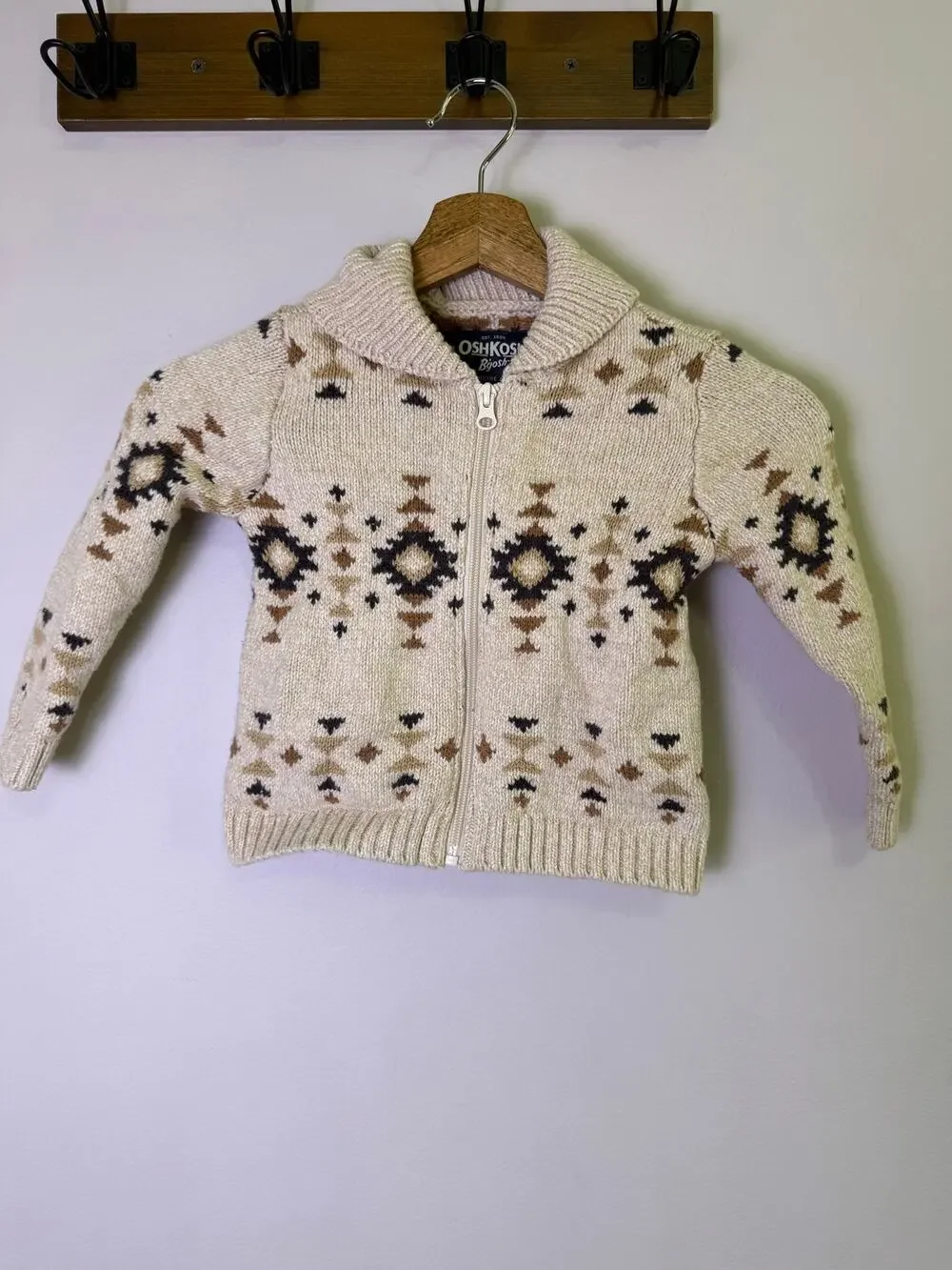 OshKosh B’gosh Toddler Aztec Southwestern Zip Knit Sweater Jacket 2T